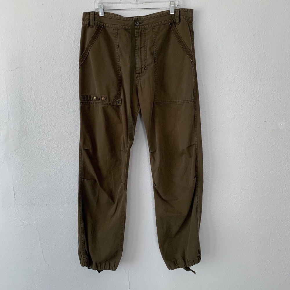 Diesel army green tie waist & hem workwear pant